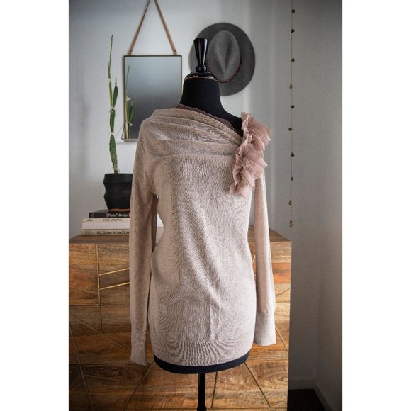Asymmetrical Lace Sweater - Picture 1 of 4